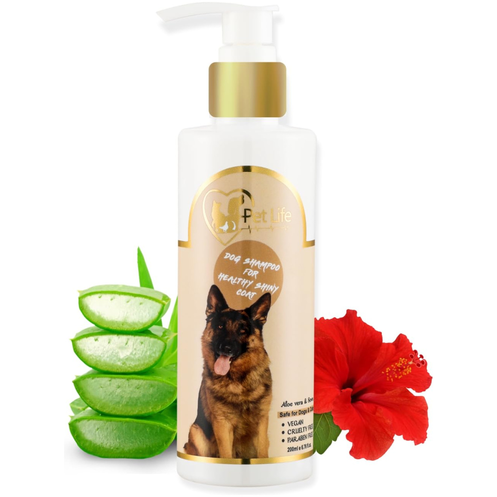 Pet Life Pure Organic Dog Shampoo for Healthy Shiny Coat for Dogs & Puppy Nourishing Hair, Healthy Coat & Shiny Body Wash – for All Dogs Breeds