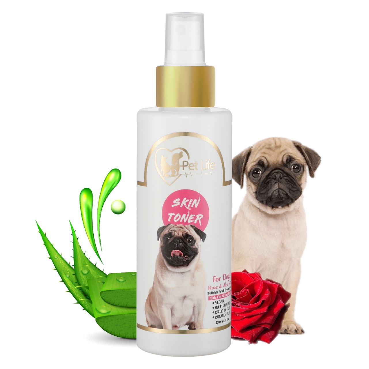 Pet Life Pure Organic Skin Toner Spray Help to minimize Allergy, Redness, Itchiness, Fungal Infection, Restores Skin Health & Moisture for All Cat Breed