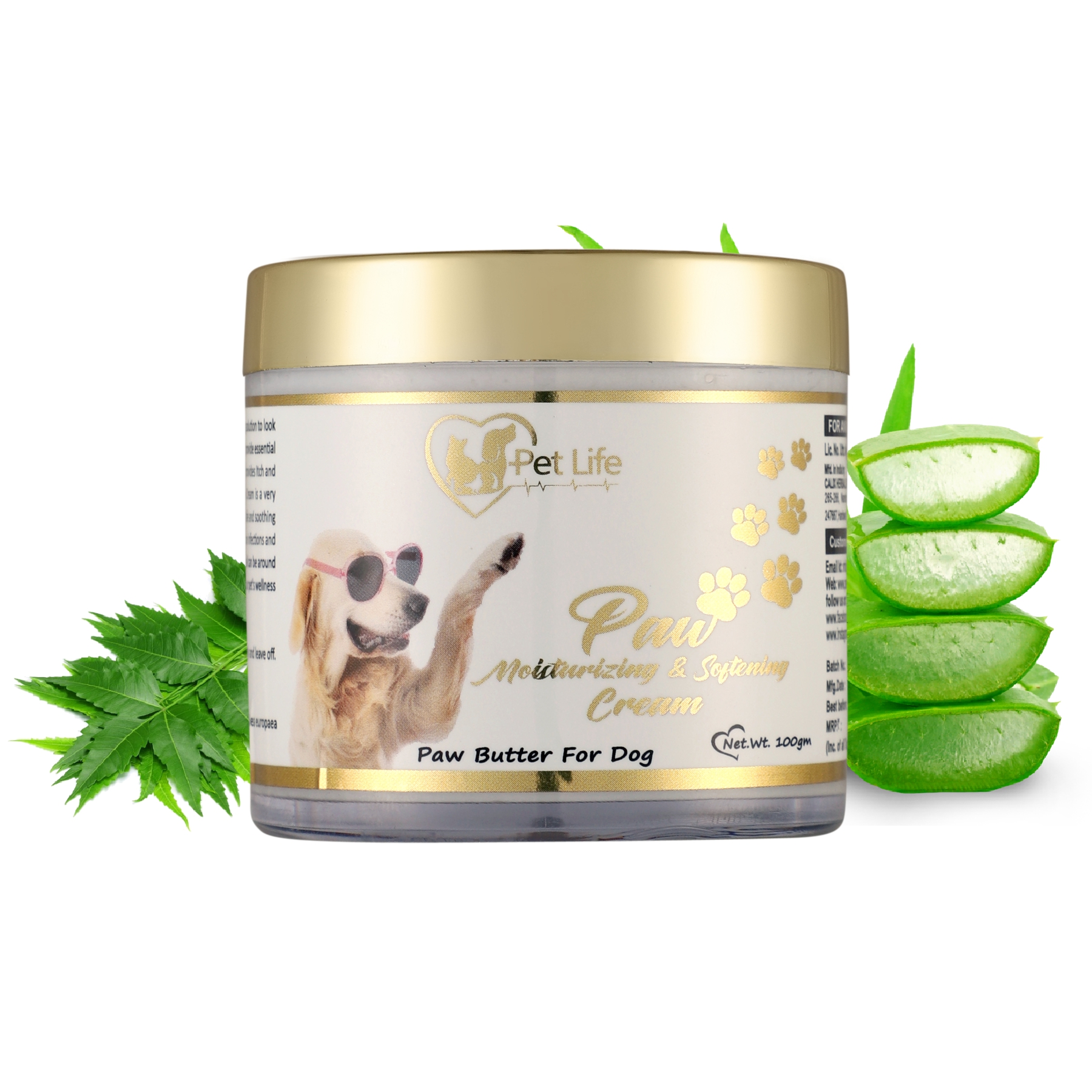 Pet Life Organic Paw Moisturizing & Softening Cream for Dog Cracked & Chapped Paws|Paw Butter Repair, Sooth & Heals Dry Paw & Elbow|Paw Butter Cream for All Dog Breeds - Safe Pet Friendly
