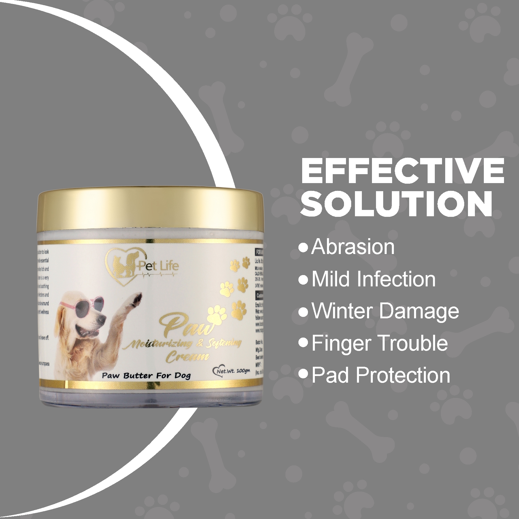 Pet Life Organic Paw Moisturizing & Softening Cream for Dog Cracked & Chapped Paws|Paw Butter Repair, Sooth & Heals Dry Paw & Elbow|Paw Butter Cream for All Dog Breeds - Safe Pet Friendly