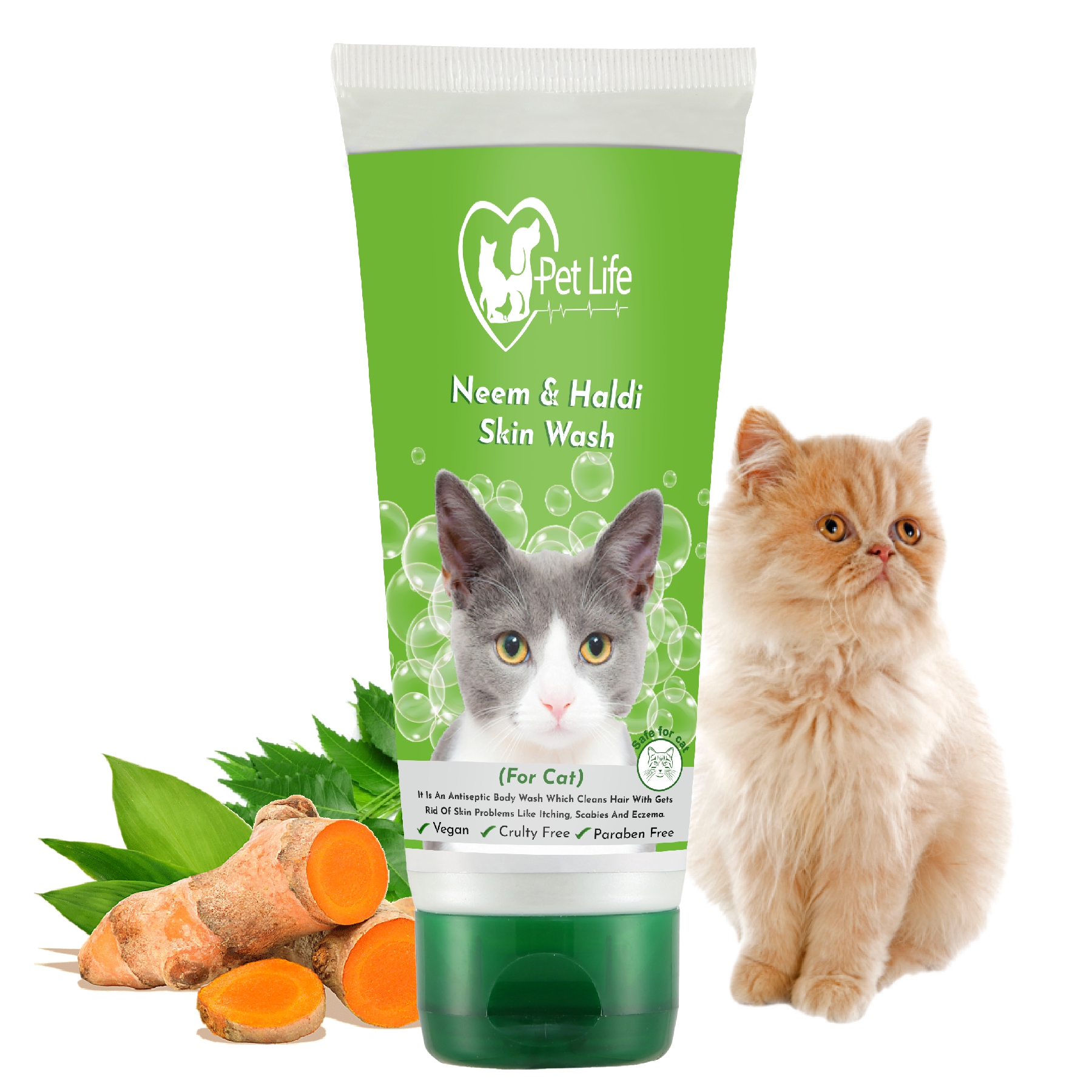 Organic Haldi Neem Skinwash for All Cat Breed