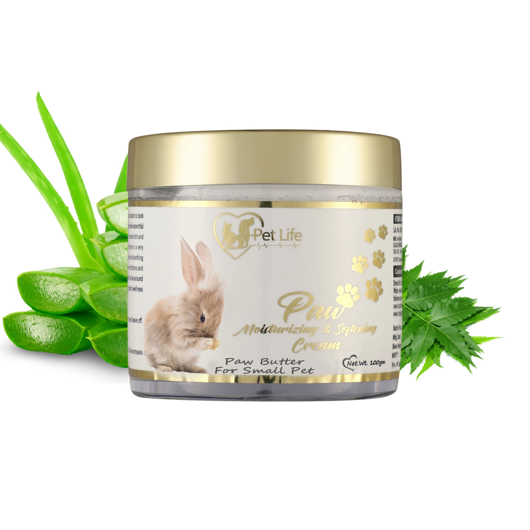 Pet Life Paw Moisturizing & Softening Cream for Small Pets, Rabbits & Kitten Cracked & Chapped Paws|Paw Butter Repair, Sooth & Heals Dry Paw & Elbow|Paw Butter Cream for All Small Pet Breed – 100 Gm