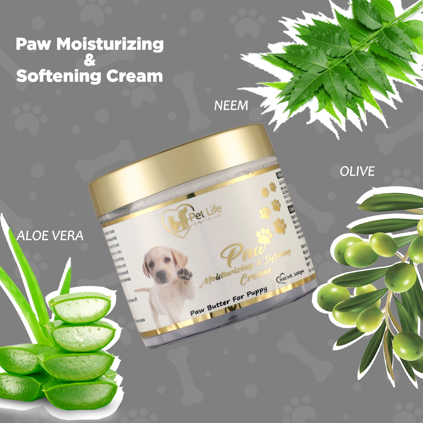 Organic Paw Moisturizing & Softening Cream For Puppy Cracked & Chapped Paws|